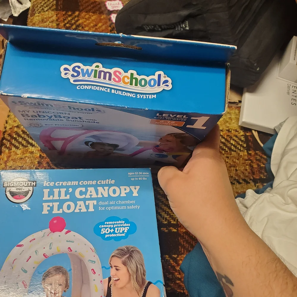 SwimSchool Unicorn Baby Boat with Sunshade_4
